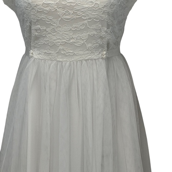 Biscotti White Lace and Tulle Girls Midi Dress Short Sleeve Bolero - size 12 - Picture 4 of 7